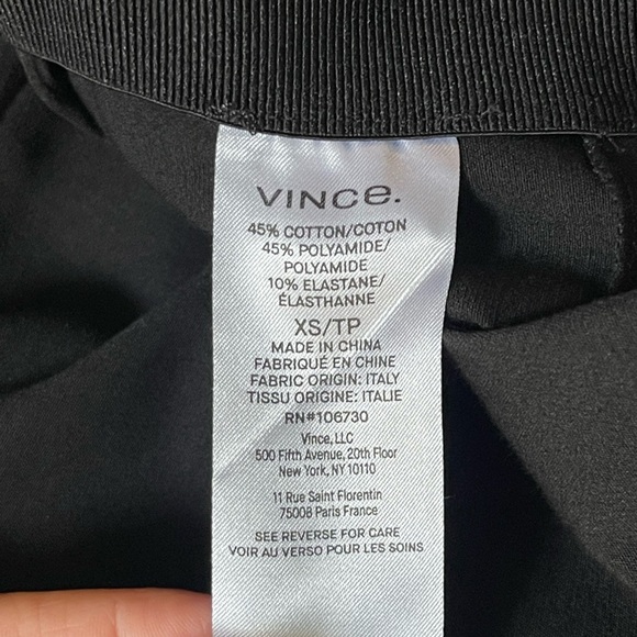 VINCE. Stitch Front Seam Ponte Legging Style # 199028 Black Slim Fit Pants $298 - Picture 11 of 11